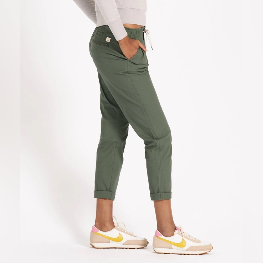 Women's Olive Green Drawstring Crop Pants